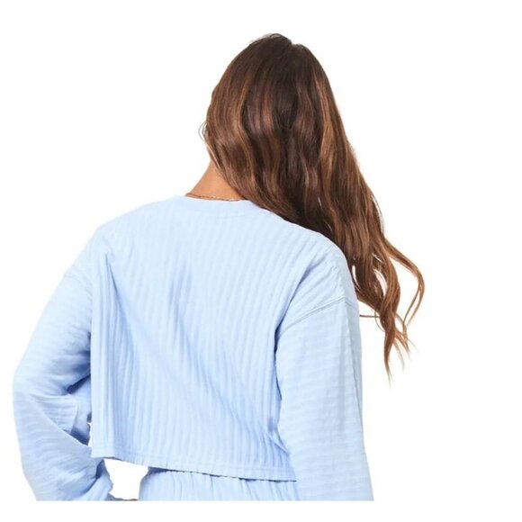 LSpace Casual Minimalist Everyday Workout Sporty Half Court Pullover Mist Blue M - Picture 2 of 4